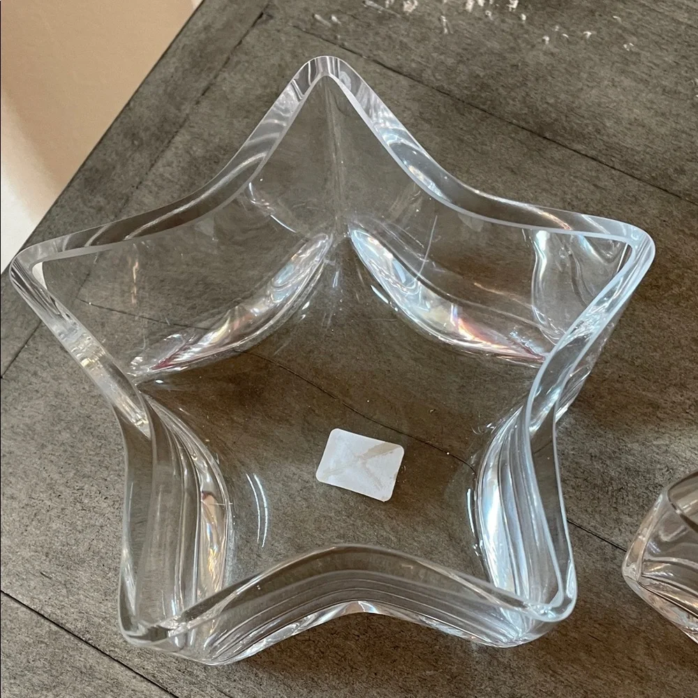 Crate and Barrel Star-Shaped Glass Bowls - set of 2